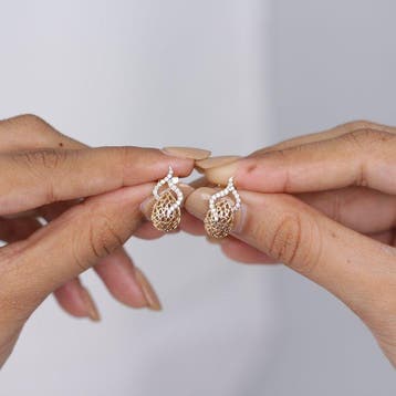 Oorbellen - 18 karaat Geel goud - 0.24ct. tw. Diamant