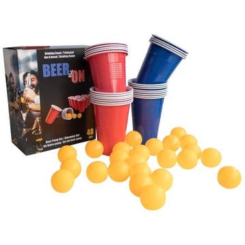 Drankspel Beerpong Set 48 delig, Hobby en Vrije tijd, Gezelschapsspellen | Overige, Verzenden, Nieuw