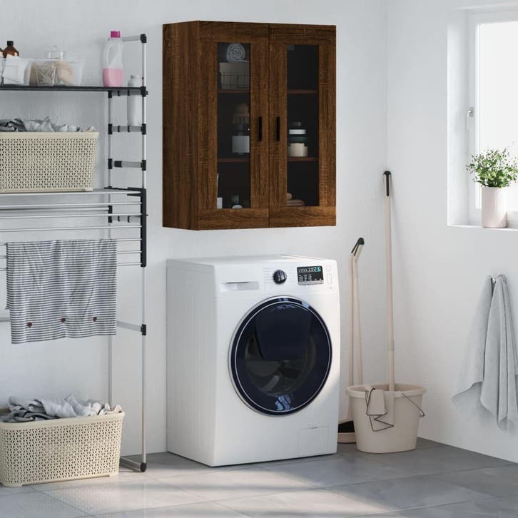 vidaXL Bovenkast 69,5x34x90 cm bruin eikenkleur, Maison & Meubles, Armoires | Dressoirs, Envoi