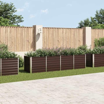 vidaXL Plantenbak verhoogd 320x80x77 cm gegalvaniseerd staal, Verzenden, Nieuw