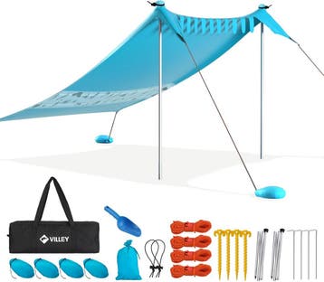 Strandtent 2,4m UPF50+ | Retour deal | -30% voor de zon, Caravans en Kamperen, Verzenden, Nieuw, Tot en met 3