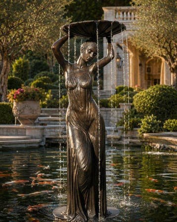 Fontein - 2026 - XL Bronzen Dame met Schelp