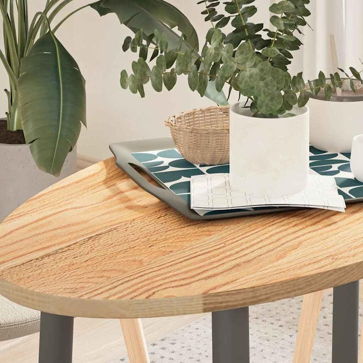vidaXL Tafelblad 100x50x2 cm ovaal massief eikenhout, Maison & Meubles, Pièces pour table, Envoi