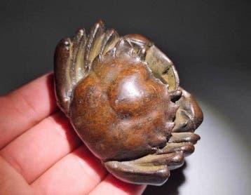 Ornement décoratif - Crabe bronze japonais