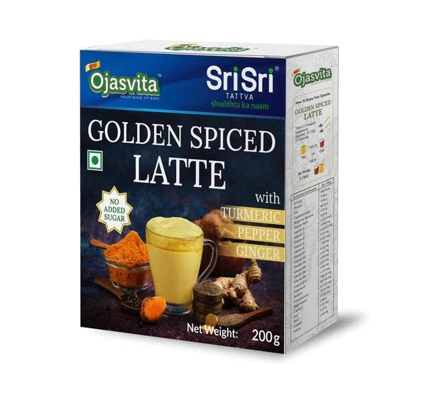 Ojasvita Golden Spiced Latte Turmeric-Pepper-Ginger, Sports & Fitness, Produits de santé, Wellness & Bien-être, Enlèvement ou Envoi