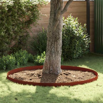 vidaXL Grasafscherming 450 x 15 cm weervast staal Roestig, Verzenden