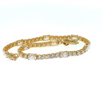 Armband - 14 karaat Geel goud - 6.07ct. tw. Diamant