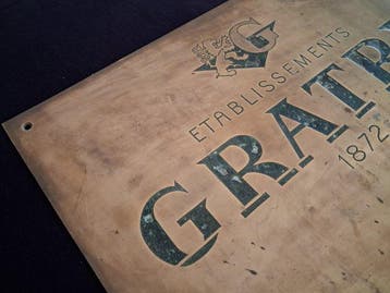 Reclamebord - Gegraveerde messing reclameplaat —