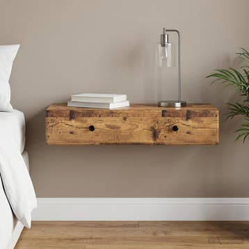 vidaXL Wandgemonteerde Zijtafel Oud hout 87,5 x 34,5 x 17 cm, Verzenden, Nieuw
