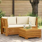 vidaXL Tuin loungeset met kussen 2 Stuk Bruin Massief Acacia, Verzenden, Nieuw