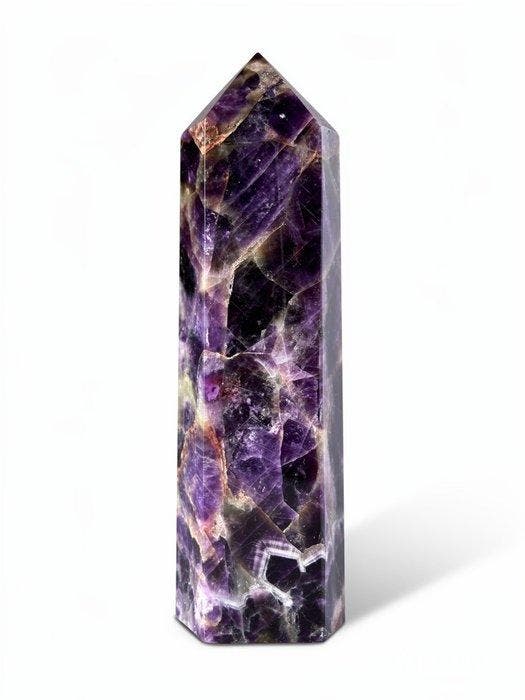 amethist Chevron Amethyst Quality Tower - Hoogte: 25.4 cm -, Verzamelen, Mineralen en Fossielen