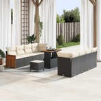 vidaXL Tuinbank Set met kussen 12 pcs Zwart en Crème poly, Verzenden, Nieuw