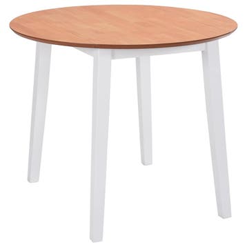 vidaXL Eettafel inklapbaar rond MDF wit, Huis en Inrichting, Verzenden, Nieuw