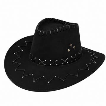 Cowboyhoed - Western Hoed met Stiksel - Zwart