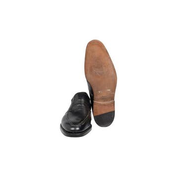 RUBINACCI - 6 UK - 40 IT - Black Leather Penny Loafers Shoes
