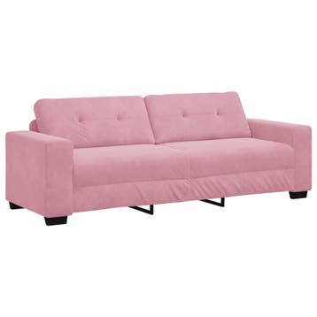 vidaXL 3-Zits bank / zetel Roze 220 cm Fluweel, Verzenden
