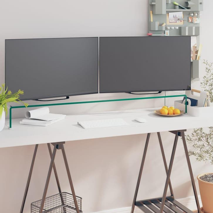 vidaXL TV-meubel/monitorverhoger transparant 120x30x13 cm, Maison & Meubles, Armoires | Mobilier de télévision, Envoi