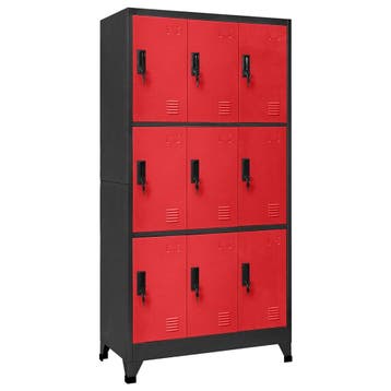 vidaXL Lockerkast 90x45x180 cm staal antracietkleurig en, Verzenden