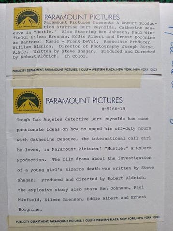 Paramount Pictures - Catherine Deneuve & Burt Reynolds,, Nieuw