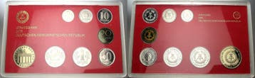 1 Pfennig 5 Mark, 8,86 Mark 1982 Kursmuntset duitse Demok..., Verzenden, België