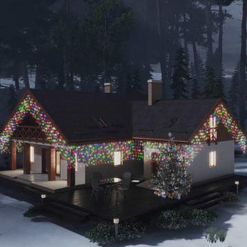 vidaXL Lichtgordijn met 400 LEDs en 8 functies 10 m, Verzenden, Nieuw