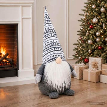 vidaXL Kerstkabouter Grijs 60 cm Polyester, Hobby en Vrije tijd, Verzenden, Nieuw