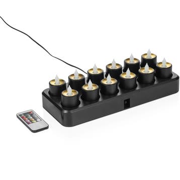 LED Kaarsen | Zwart | RGB | 12 Stuks | Oplaadbaar | Incl., Zakelijke goederen, Horeca | Keukenapparatuur, Verzenden, Nieuw in verpakking