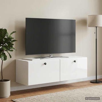vidaXL Wandmontage TV-kast 98 x 31 x 30 cm Hoogglans Wit, Verzenden, Nieuw