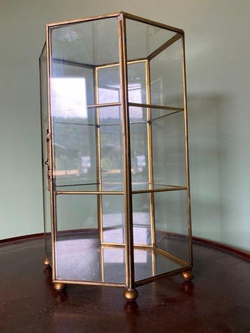 Vitrinekast - Koper, Glas - Vitrine, Antiquités & Art, Curiosités & Brocante