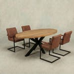 Ovale Eettafel Massief Mangohout. 160cm t/m300cm vanaf €299!, Verzenden