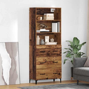 vidaXL Highboard Oud Hout 69,5 x 34 x 180 cm Bewerkt hout, Huis en Inrichting, Kasten | Dressoirs, Verzenden, Nieuw
