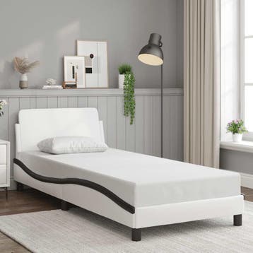 Dover bed zwart/wit | Tweede kansje | OP = OP (bedframe), Overige materialen, 90 cm, Verzenden, 190 cm of minder