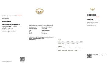 Ring - 18 karaat Geel goud - 1.01ct. tw. Diamant