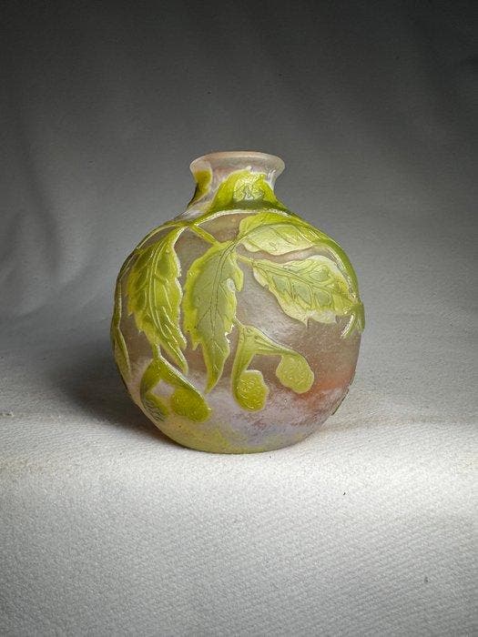 Emile Gallé - Vaas - Glas, Antiquités & Art, Antiquités | Verre & Cristal
