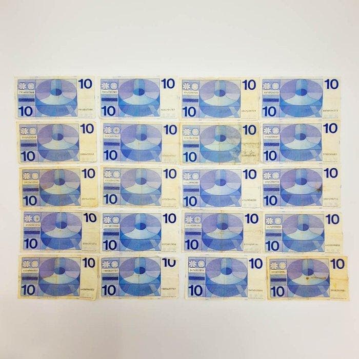 Nederland. - 20 x 10 Gulden - 1968 - PL47 (Zonder, Postzegels en Munten, Bankbiljetten | Europa | Niet-Eurobiljetten