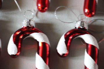 Kerstballen zuurstokjes, Glashütte (12) - Glas