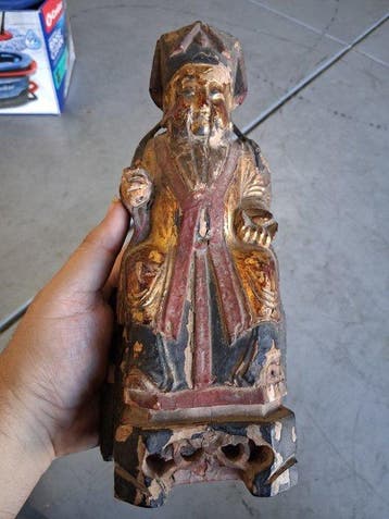 Figuur - Hout, Goud, verf - Azië