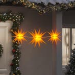 vidaXL Kerstlampen met LEDs 3 st inklapbaar geel, Verzenden, Nieuw