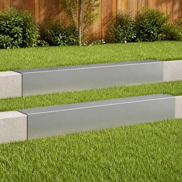 vidaXL Afdekprofiel voor tuinranden 2 st 100 x 15 x 15 cm, Verzenden