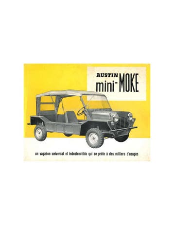1966 AUSTIN MINI-MOKE BROCHURE FRANS, Ophalen of Verzenden