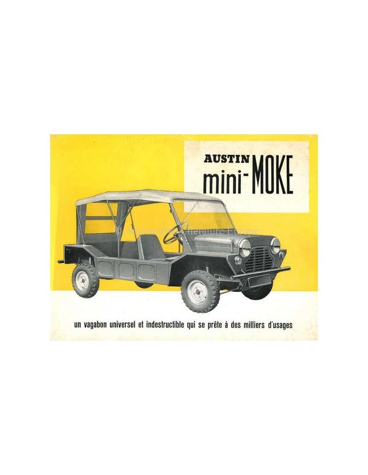 1966 AUSTIN MINI-MOKE BROCHURE FRANS, Livres, Autos | Brochures & Magazines, Enlèvement ou Envoi