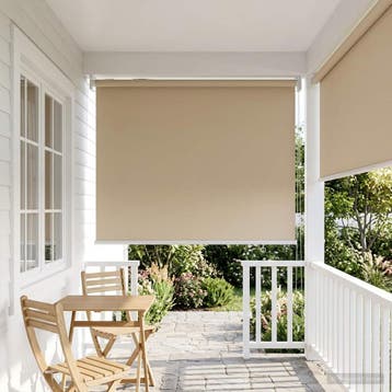 vidaXL Buitenrolgordijn UV-bescherming Beige 105 x 140 cm (B, Verzenden