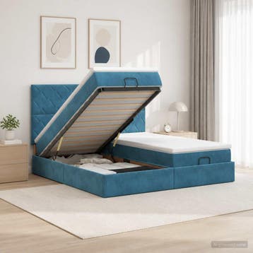 vidaXL Ottoman bed met matras met hoofdeinde 2 st, Verzenden, Nieuw