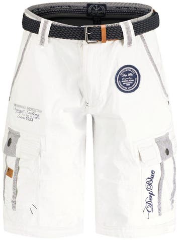 Geographical Norway Heren Bermuda Met Riem Paillette Wit, Kleding | Heren, Broeken en Pantalons, Verzenden, Nieuw