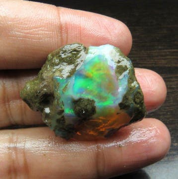 [51,13] ct Natuurlijke Ethiopische Welo-Opal Monster – Ruw, Verzamelen, Mineralen en Fossielen