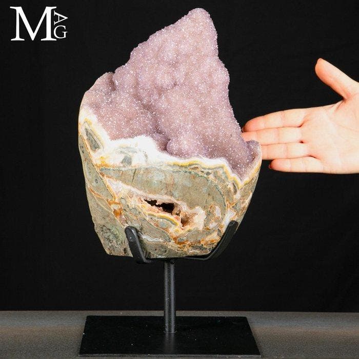 Verzameling zeldzame exemplaren - Amethist geode – botryoïde, Verzamelen, Mineralen en Fossielen