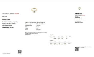 Zonder minimumprijs - Ring - 14 karaat Geel goud - 1.00ct.