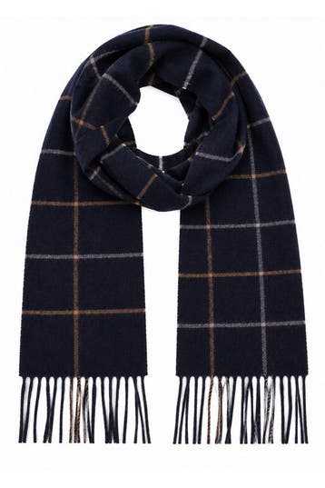 Profuomo Sjaal Lamswol Ruiten Marineblauw maat  Heren, Kleding | Heren, Verzenden, Nieuw, Profuomo