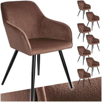 Eetkamerstoel Marilyn fluweellook, zwarte stoelpoten, Huis en Inrichting, Verzenden, Nieuw