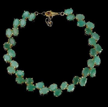 Zonder minimumprijs - Armband Zilver - 19.00ct. tw. Smaragd, Nieuw